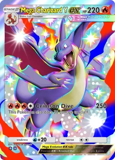 Mega Charizard Y ex card art (Team Rocket's Ambition)