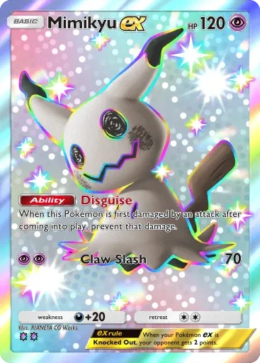 Mimikyu ex card art (Team Rocket's Ambition)