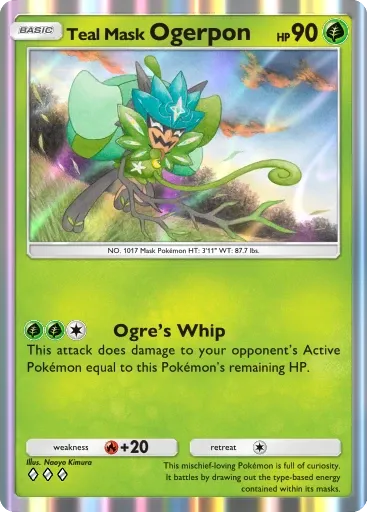 Teal Mask Ogerpon card art (Deluxe Pack: Mega)