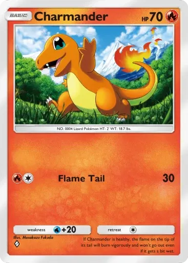 Charmander card art (Deluxe Pack: Mega)