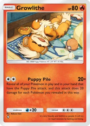 Growlithe card art (Deluxe Pack: Mega)