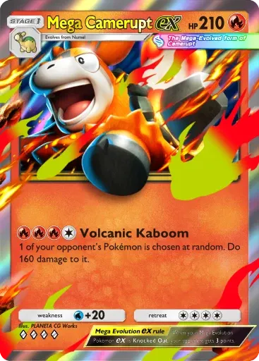 Mega Camerupt ex card art (Deluxe Pack: Mega)