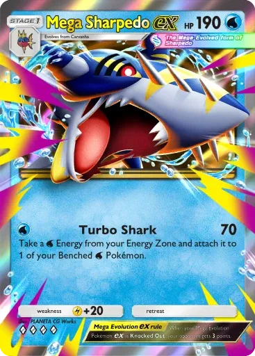 Mega Sharpedo ex card art (Deluxe Pack: Mega)