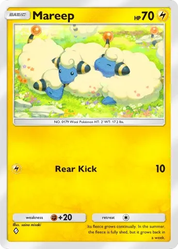 Mareep card art (Deluxe Pack: Mega)