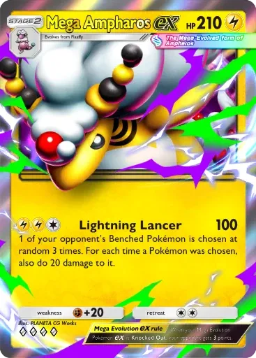Mega Ampharos ex card art (Deluxe Pack: Mega)