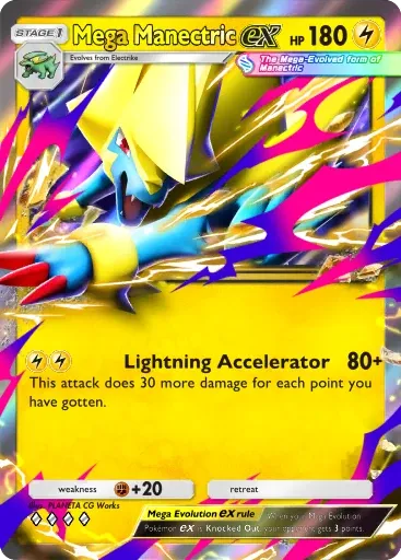 Mega Manectric ex card art (Deluxe Pack: Mega)