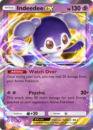 Indeedee ex card art (Deluxe Pack: Mega)
