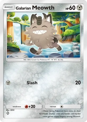 Galarian Meowth card art (Deluxe Pack: Mega)