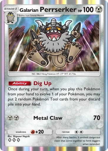 Galarian Perrserker card art (Deluxe Pack: Mega)
