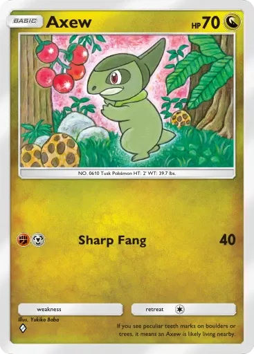 Axew card art (Deluxe Pack: Mega)