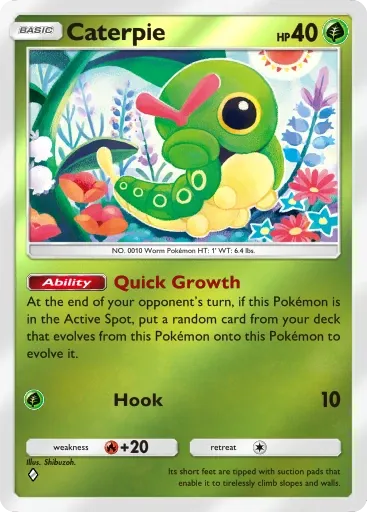 Caterpie card art (Deluxe Pack: Mega)