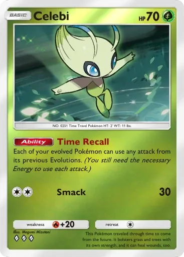Celebi card art (Deluxe Pack: Mega)