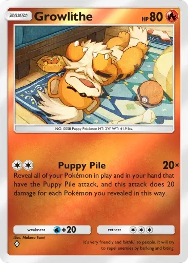 Growlithe card art (Deluxe Pack: Mega)