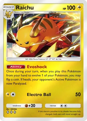 Raichu card art (Deluxe Pack: Mega)