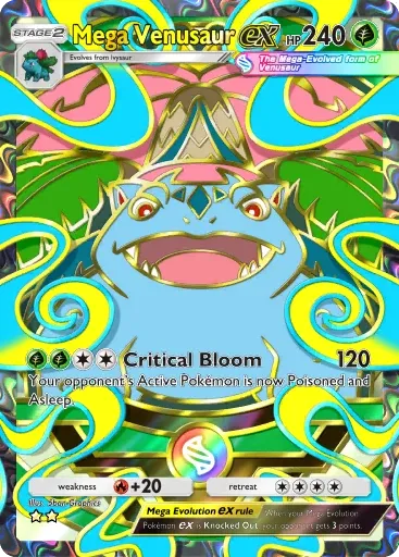 Mega Venusaur ex card art (Deluxe Pack: Mega)