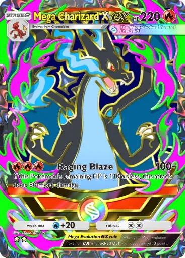 Mega Charizard X ex card art (Deluxe Pack: Mega)